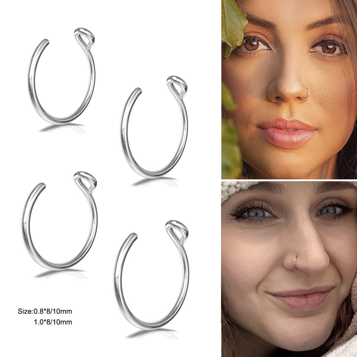 Body Jewelry Types - 2 шт. кольца для носа из