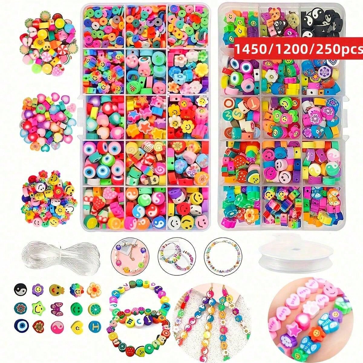 Body Jewelry Organizer - Набор из 1450/1200/250 бусин из полимерной