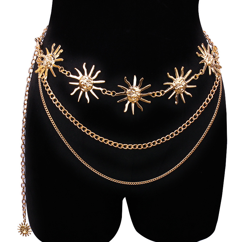 Body Jewelry Sale - Массивные многослойные металлические поясные ремни в