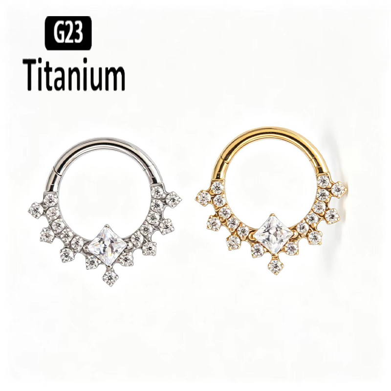 Body Jewelry Quality - Высококачественные титановые кольца G23 с фианитами