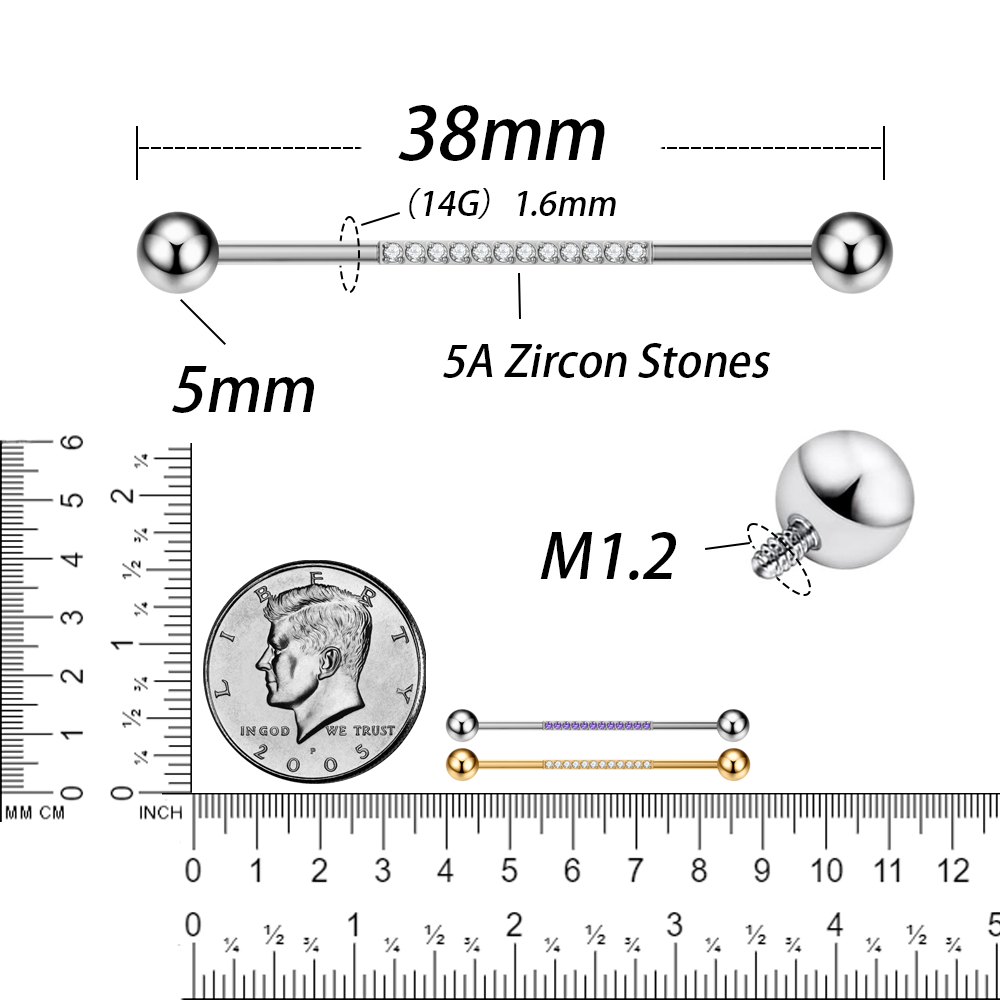 G23 Титановые украшения для пи – обзор и цена Industrial Barbell Long