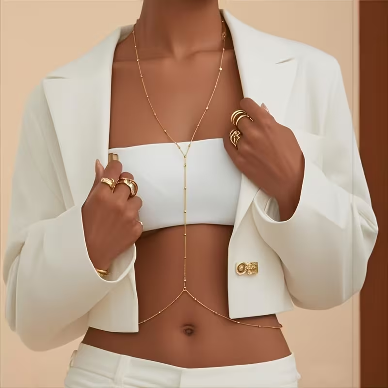 Модная простая цепочка с бусин – обзор и цена Body Jewelry For You