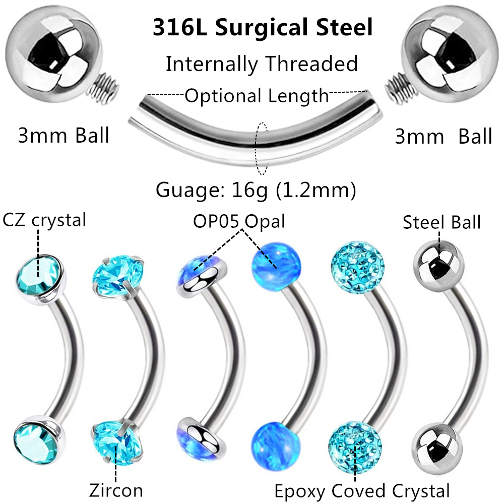 6 шт., 16 г, смешанный тип, оп – обзор и цена Body Jewelry Metal Types