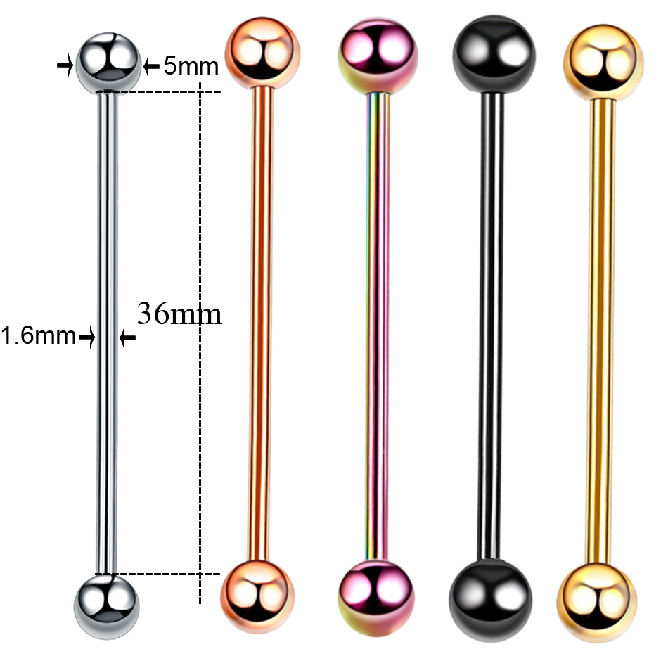 1 шт., титановые серьги для пи – обзор и цена Industrial Barbell Long